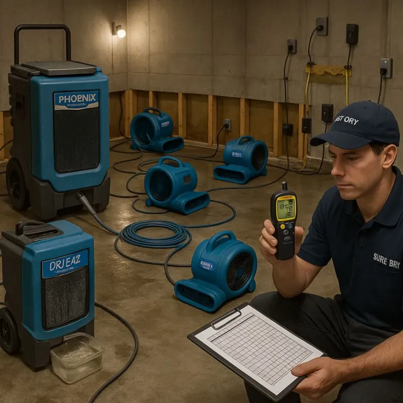 Structural Drying and Dehumidification process in Shenandoah, IA